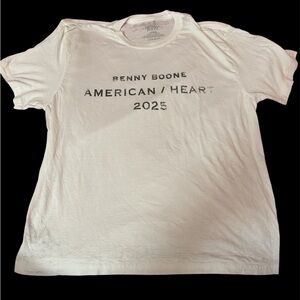 Benson Boone Tour American heart white distressed soft t shirt Size Large